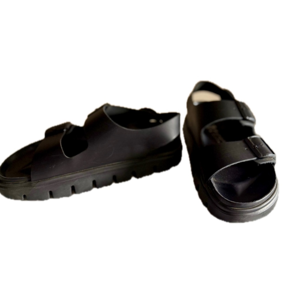 Birkenstock Milano Papillio Chunky Black Leather Sandals EU 38 US7-7.5 - Picture 2 of 7